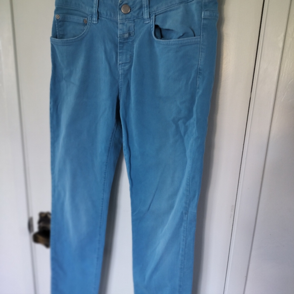 Closed Jeans Made In Italy Baker Skinny Turquoise Size 28 - Picture 3 of 7